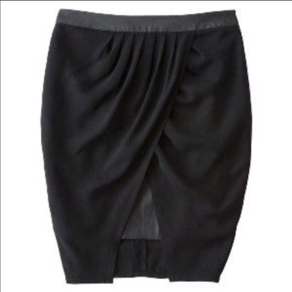 Mossimo Supply Co. Dresses & Skirts - Mossimo leather chiffon black tulip wrap skirt 2